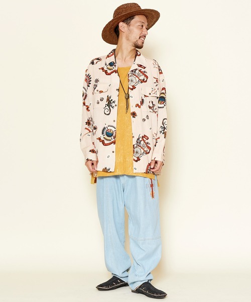 チャイハネ（チャイハネ）の「【チャイハネ】サンティーMEN'Sシャツ（シャツ/ブラウス・メンズ・ブラック/ベージュ/パープル/カーキ/ターコイズブルー・FREE）」の19枚目の写真