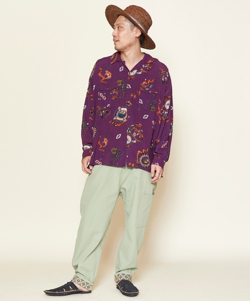 チャイハネ（チャイハネ）の「【チャイハネ】サンティーMEN'Sシャツ（シャツ/ブラウス・メンズ・ブラック/ベージュ/パープル/カーキ/ターコイズブルー・FREE）」の22枚目の写真