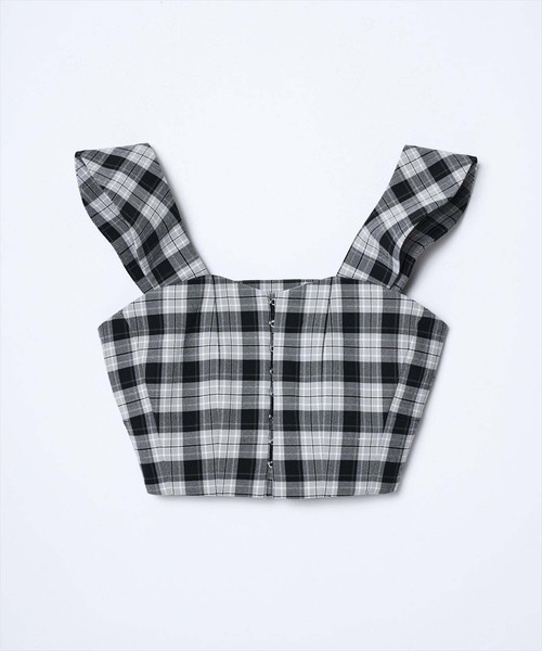 REDYAZEL（レディアゼル）の「チェック柄ホック付ビスチェ（その他トップス・レディース・ブラック/グリーン・SMALL/MEDIUM）」の13枚目の写真