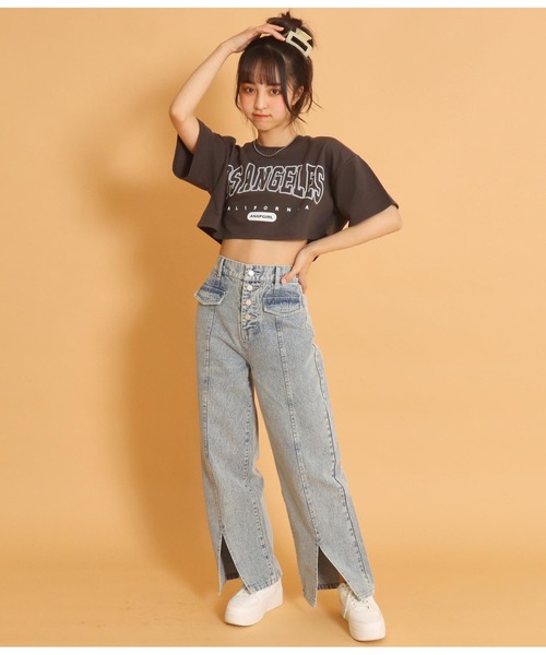 ANAP GiRL（アナップガール）の「ケミカルデニムワイドパンツ