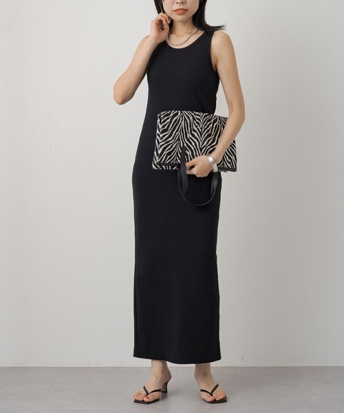 LOUNGEDRESS（ラウンジドレス）の「アメスリタンクワンピース（ワンピース・レディース・ライトベージュ/ブラック・FREE）」の15枚目の写真