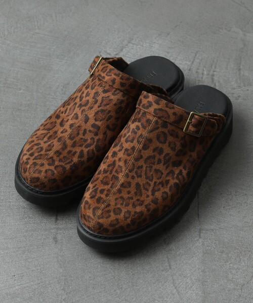 FREAK'S STORE(フリークスストア)の「WEB限定 コンフォータブル シャークソール ミュールサンダル/サボ/スライドサンダル/レオパード(サンダル・メンズ・ブラック/ブルー系その他/グレイッシュベージュ/レオパード・6/8/9/8h/5h/6h)」の6枚目の写真