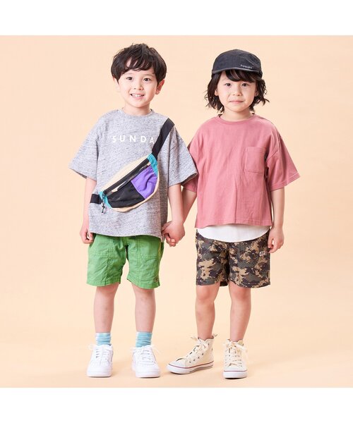 F.O.KIDS（エフオーキッズ）の「カラーハーフパンツ 5分丈（その他パンツ・キッズ・ベージュ/パープル/ブラック/ブルー/グリーン/オレンジ・130/95/110/140/90/120/80/100）」の19枚目の写真