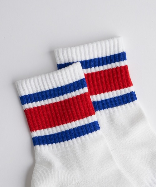 GUNZE（グンゼ）の「【GUNZE×TYPY】ラインショートソックス（ソックス/靴下・メンズ・ブルー/グリーン・23cm～25cm/25cm～27cm）」の4枚目の写真