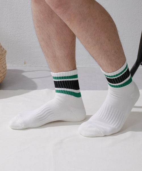 GUNZE（グンゼ）の「【GUNZE×TYPY】ラインショートソックス（ソックス/靴下・メンズ・ブルー/グリーン・23cm～25cm/25cm～27cm）」の10枚目の写真