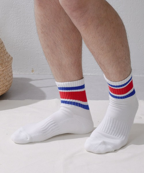 GUNZE（グンゼ）の「【GUNZE×TYPY】ラインショートソックス（ソックス/靴下・メンズ・ブルー/グリーン・23cm～25cm/25cm～27cm）」の11枚目の写真