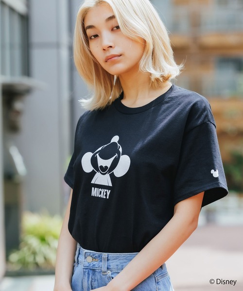 ROOPTOKYO(ループトウキョウ)の「ROOPTOKYO限定:MICKEY/ミッキー FACE S/STee 半袖Tシャツ(Tシャツ/カットソー・メンズ・ホワイト/サンドベージュ/ブラック・XL/M/L)」の2枚目の写真