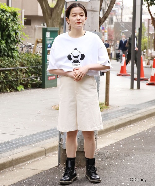 ROOPTOKYO(ループトウキョウ)の「ROOPTOKYO限定:MICKEY/ミッキー FACE S/STee 半袖Tシャツ(Tシャツ/カットソー・メンズ・ホワイト/サンドベージュ/ブラック・XL/M/L)」の6枚目の写真