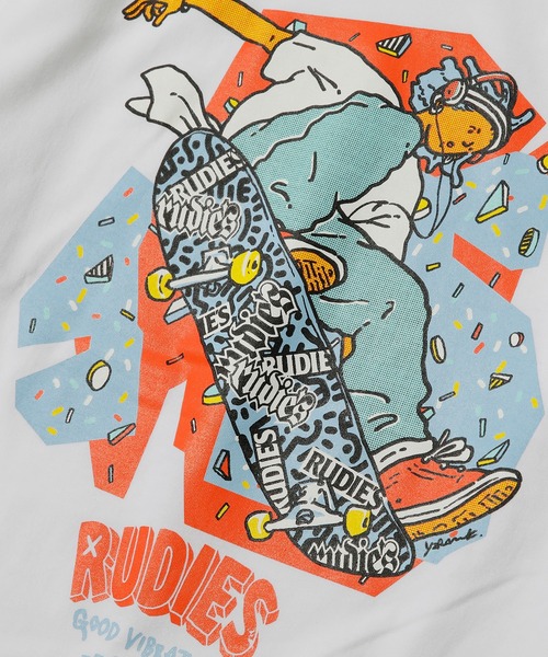 RUDIE'S（ルーディーズ）の「SKATEBOY-T（Tシャツ/カットソー・メンズ・ホワイト/ブラック・XXL/S/M/XL/L）」の11枚目の写真