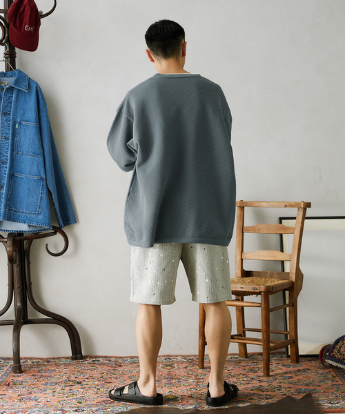 JOURNAL STANDARD relume（ジャーナルスタンダード　レリューム）の「【半袖ニット+カットソーの2点SET】リサイクルポリエステルニットT ”BIAS"（ニット/セーター・メンズ・ブラック/ベージュ/グレー/カーキ/イエロー・MEDIUM/LARGE）」の19枚目の写真