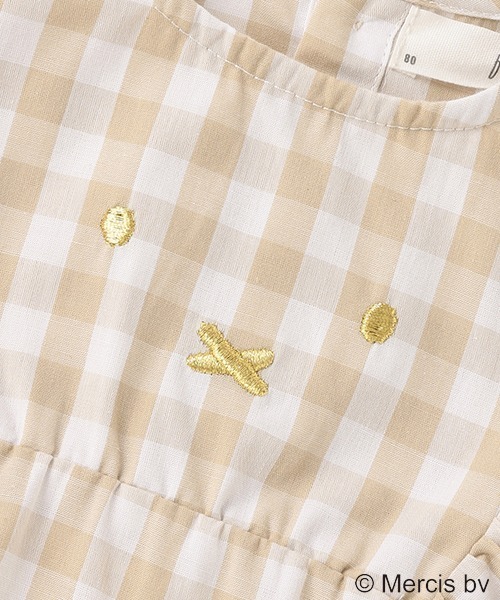 b・ROOM（ビールーム）の「【MIFFY】MIFFY刺しゅうチェックカバーオール（ロンパース・キッズ・グレー/ブラック/ベージュ・70cm/80ｃｍ）」の5枚目の写真