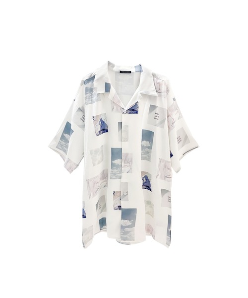 ANDGEEBEE（アンジービー）の「UNISEX 総柄フォトシャツ（シャツ/ブラウス・レディース・ホワイト・MEDIUM）」の5枚目の写真