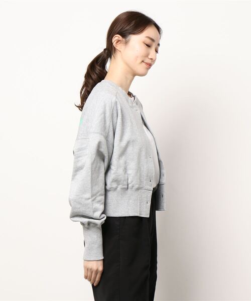 ADAM ET ROPE'（アダムエロペ）の「【2WAY】スウェットクロップドカーディガン（カーディガン/ボレロ・レディース・ホワイト/グレー/イエロー・FREE）」の4枚目の写真