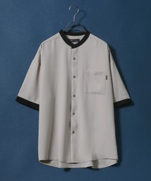 Cool Touch Fabric Natural Stretch Oversize Collar Separated Band Collar Shirt/接触冷感 ナチュラルストレッチ オーバーサイズ クレリック バンドカラーシャツ