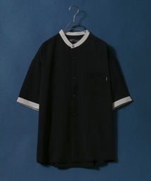 Cool Touch Fabric Natural Stretch Oversize Collar Separated Band Collar Shirt/接触冷感 ナチュラルストレッチ オーバーサイズ クレリック バンドカラーシャツ