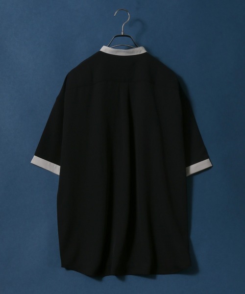 ANPAS（アンパス）の「Cool Touch Fabric Natural Stretch Oversize Collar Separated Band Collar Shirt/接触冷感 ナチュラルストレッチ オーバーサイズ クレリック バンドカラーシャツ（シャツ/ブラウス・メンズ・ホワイト/ブラック/ベージュ/ブルー・M/L）」の6枚目の写真
