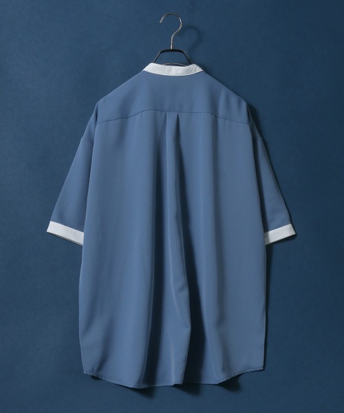 ANPAS（アンパス）の「Cool Touch Fabric Natural Stretch Oversize Collar Separated Band Collar Shirt/接触冷感 ナチュラルストレッチ オーバーサイズ クレリック バンドカラーシャツ（シャツ/ブラウス・メンズ・ホワイト/ブラック/ベージュ/ブルー・M/L）」の8枚目の写真