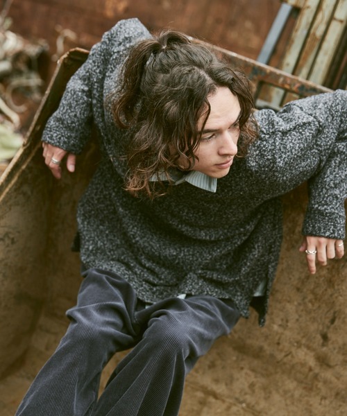 CASPER JOHN(キャスパージョン)の「Boucle V-neck sweat/ブークレVネックスウェット(スウェット・メンズ・ブラウン/ブラック/ブルー・SMALL/MEDIUM/LARGE)」の10枚目の写真