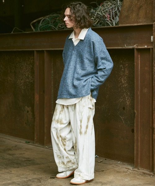 CASPER JOHN(キャスパージョン)の「Boucle V-neck sweat/ブークレVネックスウェット(スウェット・メンズ・ブラウン/ブラック/ブルー・SMALL/MEDIUM/LARGE)」の14枚目の写真
