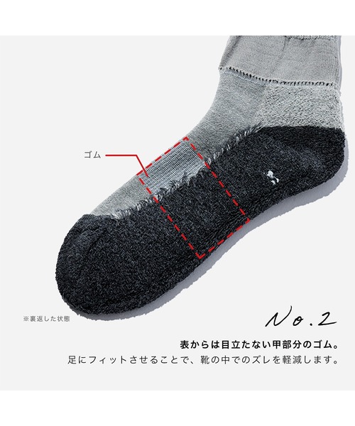 CHICSTOCKS（シックストックス）の「ウールアンクルソックス（ソックス/靴下・メンズ・ブラック/オフホワイト/ライトグレー・LARGE/MEDIUM/SMALL）」の6枚目の写真