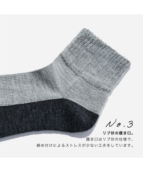CHICSTOCKS（シックストックス）の「ウールアンクルソックス（ソックス/靴下・メンズ・ブラック/オフホワイト/ライトグレー・LARGE/MEDIUM/SMALL）」の5枚目の写真