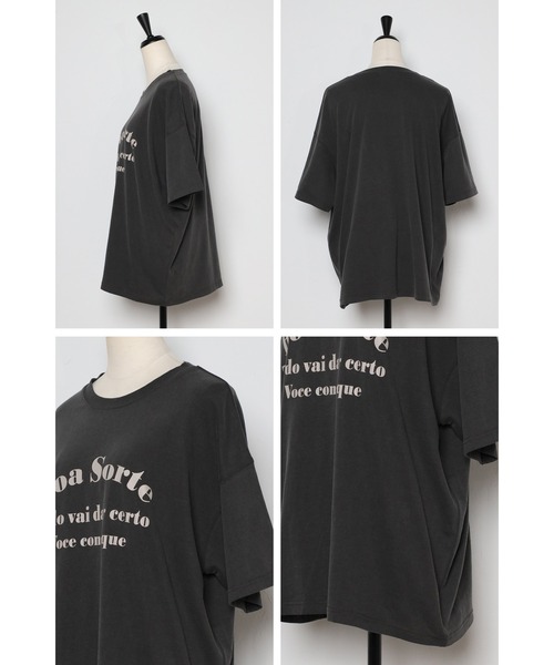 Bonjour Sagan(ボンジュールサガン)の「Boa SorteロゴT(Tシャツ/カットソー・レディース・チャコールグレー・FREE)」の10枚目の写真