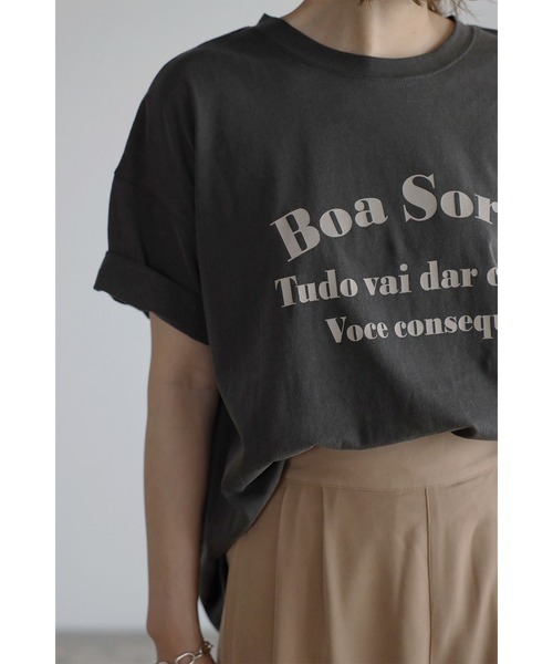 Bonjour Sagan(ボンジュールサガン)の「Boa SorteロゴT(Tシャツ/カットソー・レディース・チャコールグレー・FREE)」の7枚目の写真