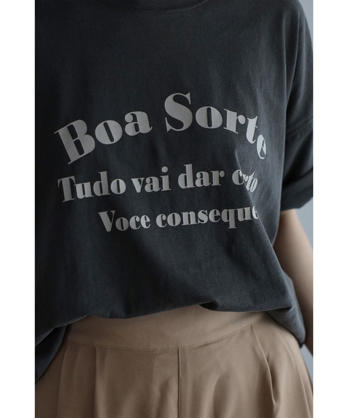 Bonjour Sagan(ボンジュールサガン)の「Boa SorteロゴT(Tシャツ/カットソー・レディース・チャコールグレー・FREE)」の8枚目の写真