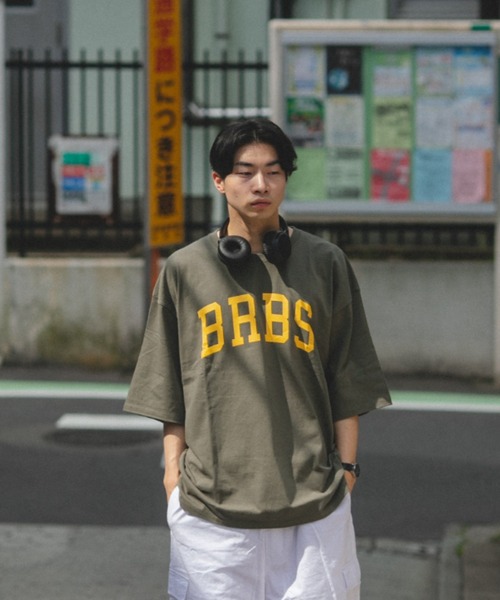 BROKEN BASE(ブロークンベース)の「オーバーサイズアーチロゴT(Tシャツ/カットソー・メンズ・ホワイト/ブラック/ベージュ/カーキ・MEDIUM/LARGE)」の17枚目の写真