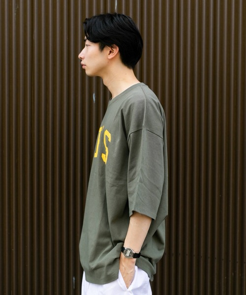 BROKEN BASE(ブロークンベース)の「オーバーサイズアーチロゴT(Tシャツ/カットソー・メンズ・ホワイト/ブラック/ベージュ/カーキ・MEDIUM/LARGE)」の10枚目の写真