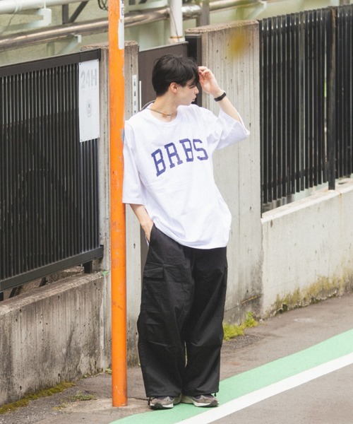 BROKEN BASE(ブロークンベース)の「オーバーサイズアーチロゴT(Tシャツ/カットソー・メンズ・ホワイト/ブラック/ベージュ/カーキ・MEDIUM/LARGE)」の16枚目の写真