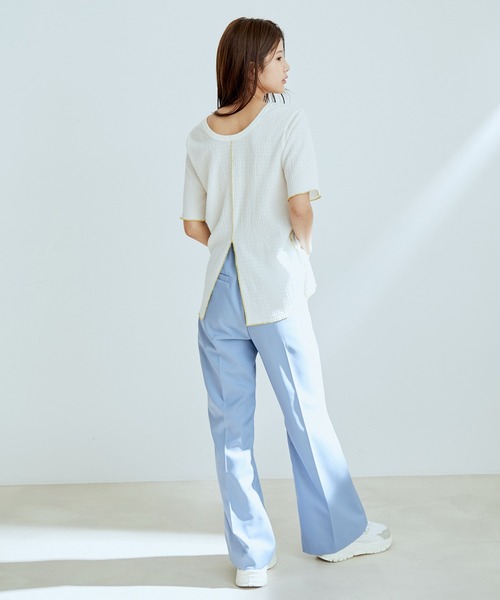 vis-`a-vis（ビサビ）の「【WEB限定】前後２WAY配色メロウスリットフクレジャガードプルオーバー（Tシャツ/カットソー・レディース・ピンク系その他/スミクロ/キナリ・FREE）」の17枚目の写真