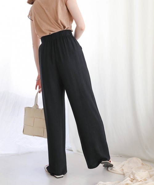 Bab(バブ)の「ウエストボタンリラックスリネンパンツ(その他パンツ・レディース・ブラック/ナチュラル・M)」の10枚目の写真