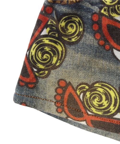 HYSTERIC MINI（ヒステリックミニ）の「BABY Shadow of the mini face 総柄 “LIKE A SKIRT”（スカート・キッズ・インディゴブルー・90/80）」の4枚目の写真