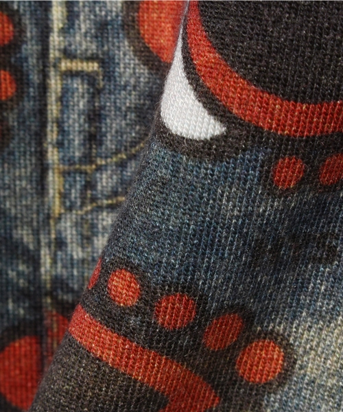 HYSTERIC MINI（ヒステリックミニ）の「BABY Shadow of the mini face 総柄 “LIKE A SKIRT”（スカート・キッズ・インディゴブルー・90/80）」の3枚目の写真