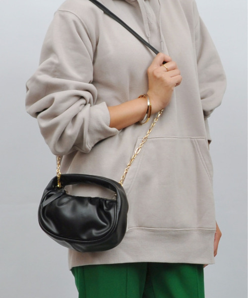 カシュカシュcachecache/ハーフムーンギャザー2wayミニショルダー