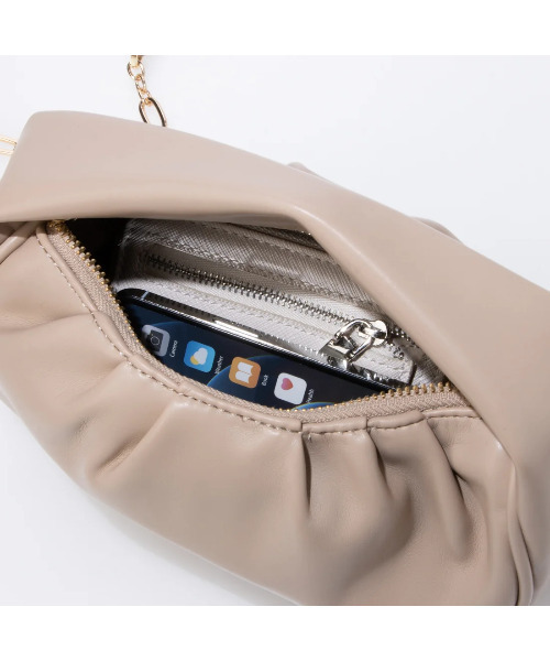 カシュカシュcachecache/ハーフムーンギャザー2wayミニショルダー