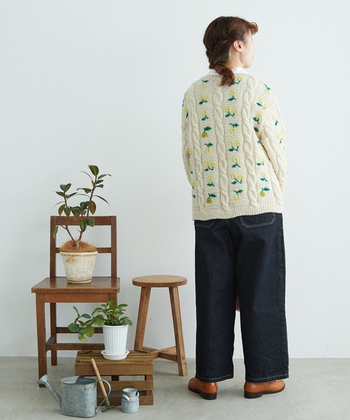 chambre de charme(シャンブルドゥシャーム)の「ペルーハンドニット りんごの花プルオーバー(ニット/セーター・レディース・オフホワイト/ピンク・FREE)」の9枚目の写真