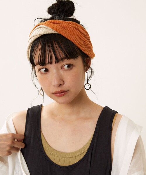 FREAK'S STORE（フリークスストア）の「THE/ザ THE TURBAN（ヘアバンド・レディース・ベージュ/オレンジ・ﾌﾘ-）」の4枚目の写真