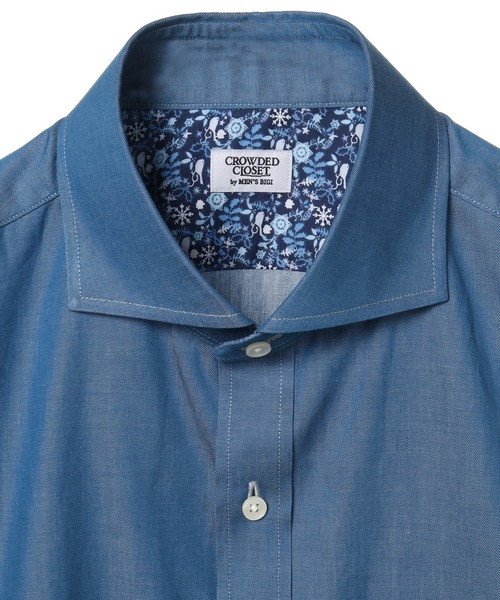 CROWDED CLOSET（クラウデッドクローゼット）の「デニム調シャンブレーシャツ（シャツ/ブラウス・メンズ・ネイビー/ブルー・01/02/03/04）」の12枚目の写真