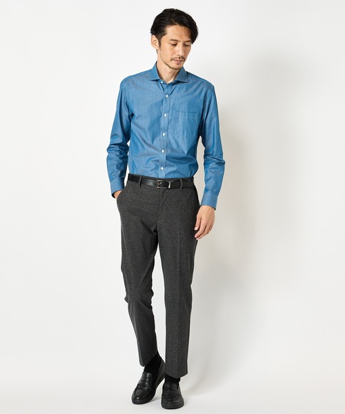 CROWDED CLOSET（クラウデッドクローゼット）の「デニム調シャンブレーシャツ（シャツ/ブラウス・メンズ・ネイビー/ブルー・01/02/03/04）」の8枚目の写真