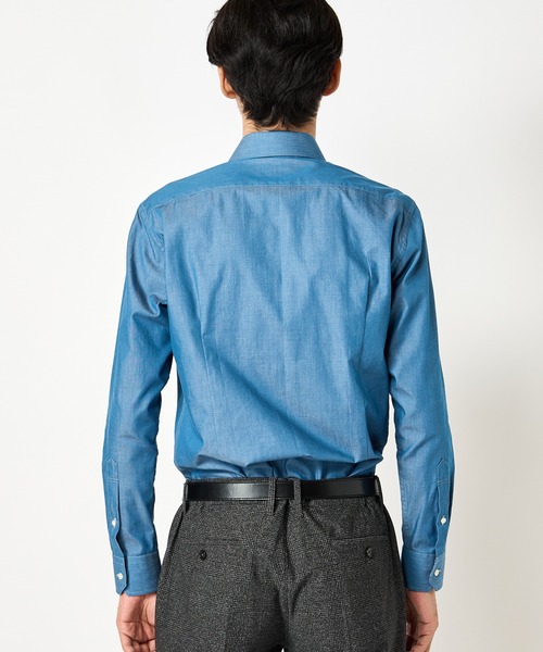 CROWDED CLOSET（クラウデッドクローゼット）の「デニム調シャンブレーシャツ（シャツ/ブラウス・メンズ・ネイビー/ブルー・01/02/03/04）」の9枚目の写真