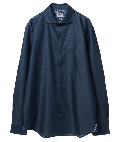 CROWDED CLOSET（クラウデッドクローゼット）の「デニム調シャンブレーシャツ（シャツ/ブラウス・メンズ・ネイビー/ブルー・01/02/03/04）」の3枚目の写真