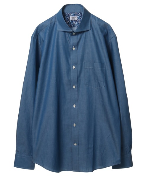 CROWDED CLOSET（クラウデッドクローゼット）の「デニム調シャンブレーシャツ（シャツ/ブラウス・メンズ・ネイビー/ブルー・01/02/03/04）」の4枚目の写真