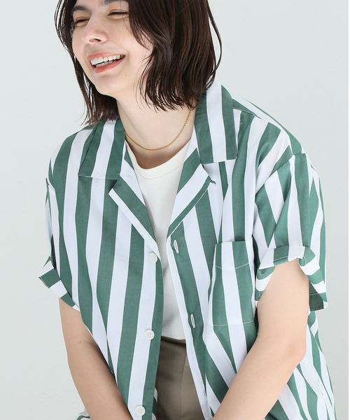 SLEEPY JONES(スリーピージョーンズ)の「【Sleepy Jones/スリーピージョーンズ】MARTIN CAMP SHIRT TENT STRI:シャツ(シャツ/ブラウス・レディース・グリーン・MEDIUM)」の22枚目の写真