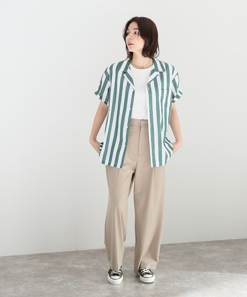 SLEEPY JONES(スリーピージョーンズ)の「【Sleepy Jones/スリーピージョーンズ】MARTIN CAMP SHIRT TENT STRI:シャツ(シャツ/ブラウス・レディース・グリーン・MEDIUM)」の13枚目の写真