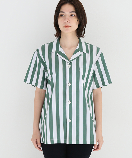 SLEEPY JONES(スリーピージョーンズ)の「【Sleepy Jones/スリーピージョーンズ】MARTIN CAMP SHIRT TENT STRI:シャツ(シャツ/ブラウス・レディース・グリーン・MEDIUM)」の11枚目の写真