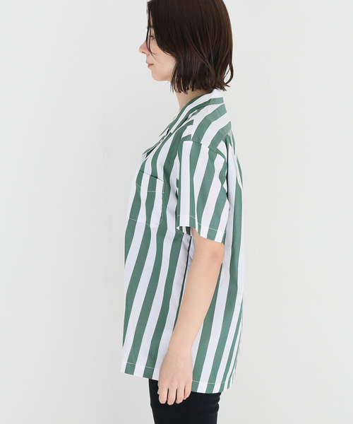 SLEEPY JONES(スリーピージョーンズ)の「【Sleepy Jones/スリーピージョーンズ】MARTIN CAMP SHIRT TENT STRI:シャツ(シャツ/ブラウス・レディース・グリーン・MEDIUM)」の17枚目の写真