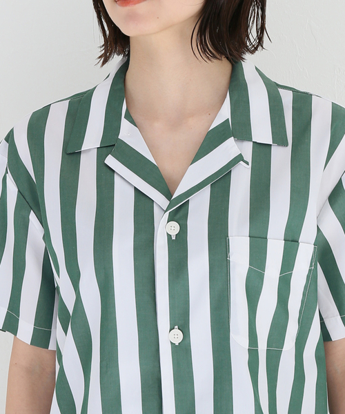 SLEEPY JONES(スリーピージョーンズ)の「【Sleepy Jones/スリーピージョーンズ】MARTIN CAMP SHIRT TENT STRI:シャツ(シャツ/ブラウス・レディース・グリーン・MEDIUM)」の20枚目の写真
