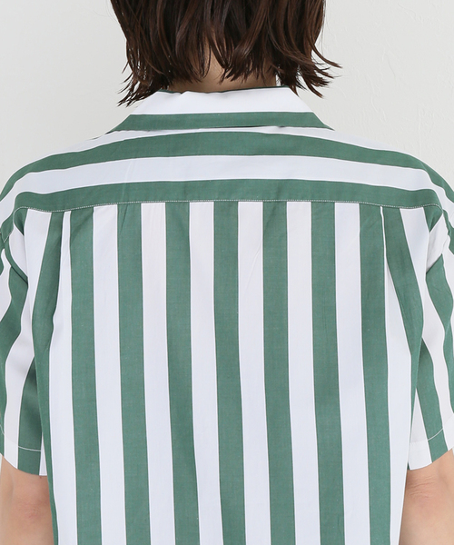 SLEEPY JONES(スリーピージョーンズ)の「【Sleepy Jones/スリーピージョーンズ】MARTIN CAMP SHIRT TENT STRI:シャツ(シャツ/ブラウス・レディース・グリーン・MEDIUM)」の6枚目の写真